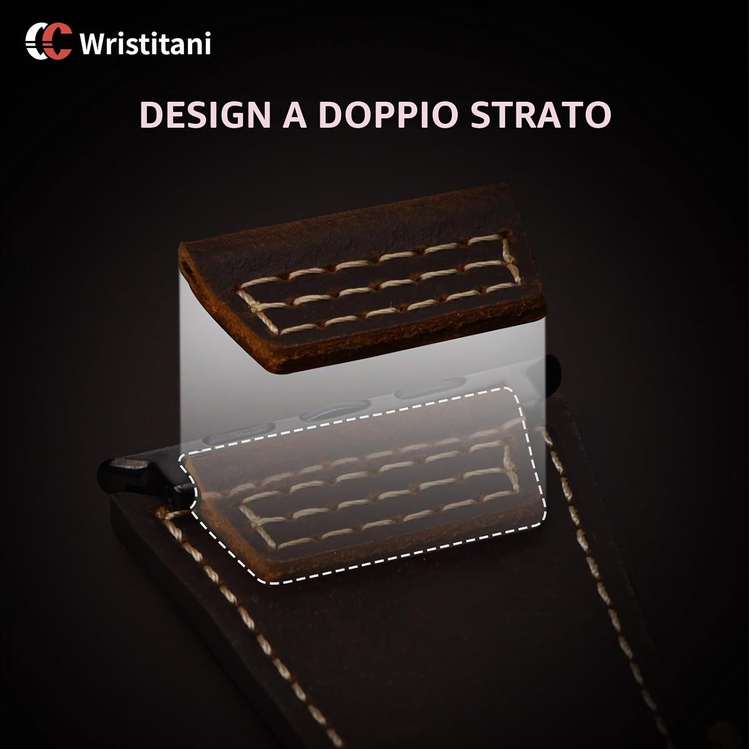 Thumbnail 5 de Wristitani Cinturino in pelle vintage per Apple Watch da 41/42/44/45/49 mm (Uomo e Donna)