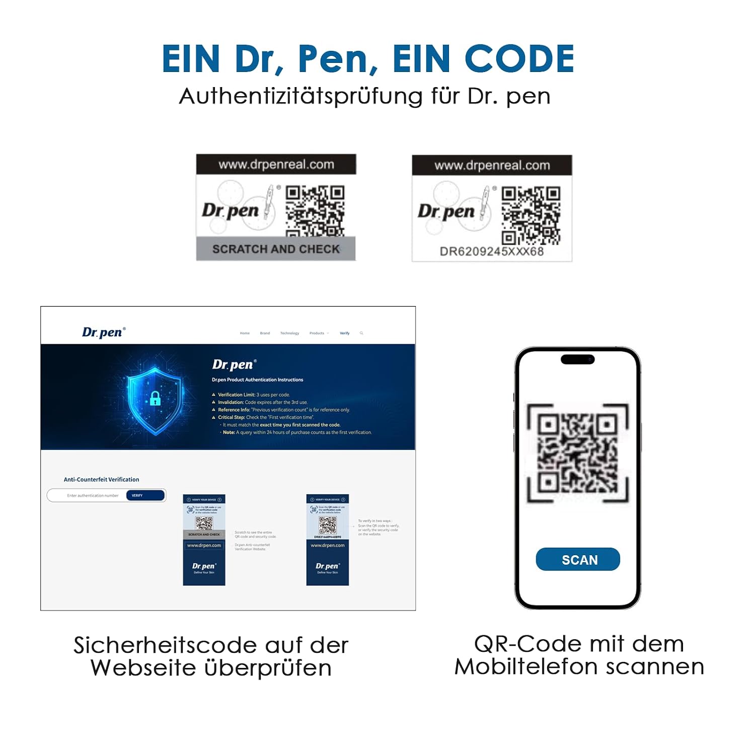 Detalle de Dr.pen Ultima M9 2026 kabellos Microneedling – Tiefeneinstellung 0–2,5 mm, LED-Display, 700 mAh Akku