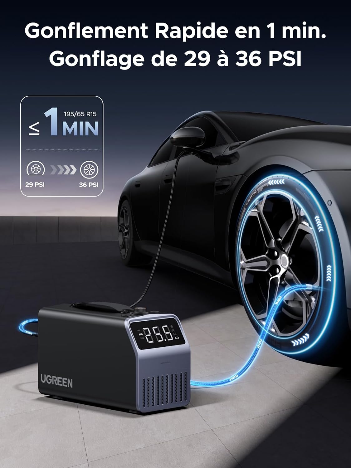 Detalle 2 de UGREEN Compresseur 150 PSI pour voiture