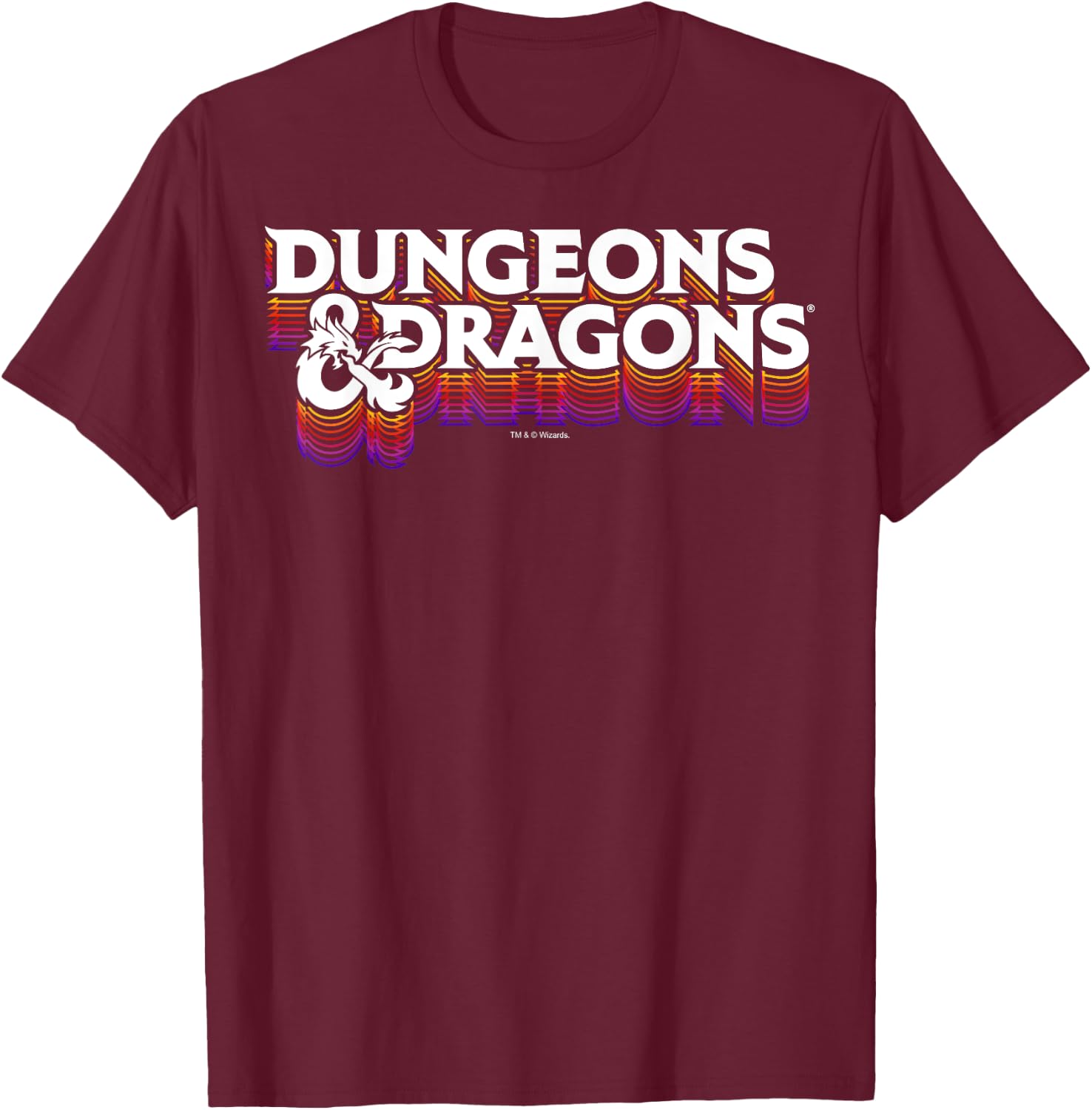Detalle 2 de Maglietta Dungeons & Dragons Retro Logo Stack – taglio classico, maniche doppia cucitura
