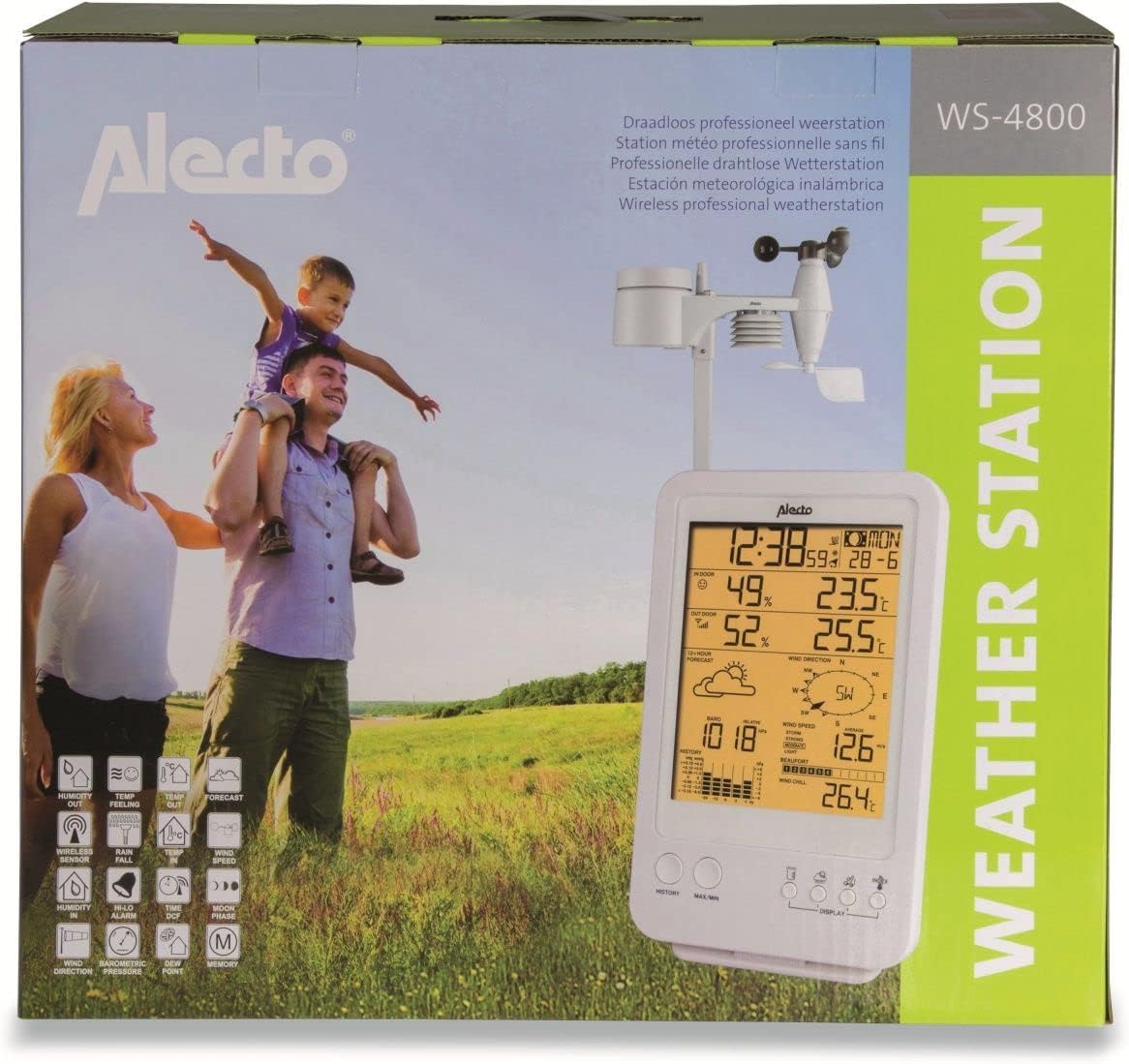 Detalle 2 de Alecto WS-4800 – radiowa stacja pogodowa, ekran 5,5″, czujnik do 100 m