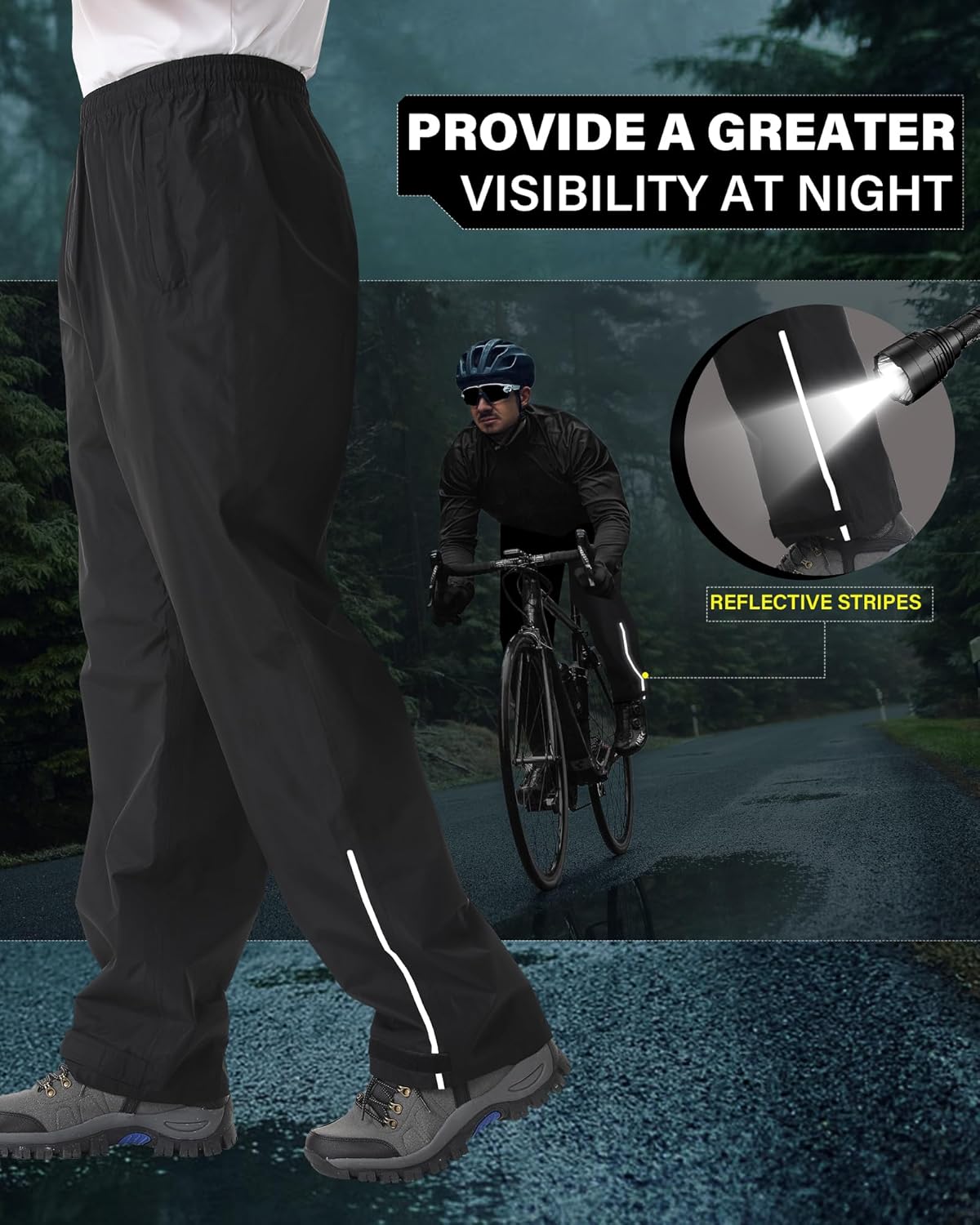 Thumbnail 3 de iCreek Men’s Packable Waterproof Rain Pants (5000mm, Lightweight) — Over Pants for Outdoor Use