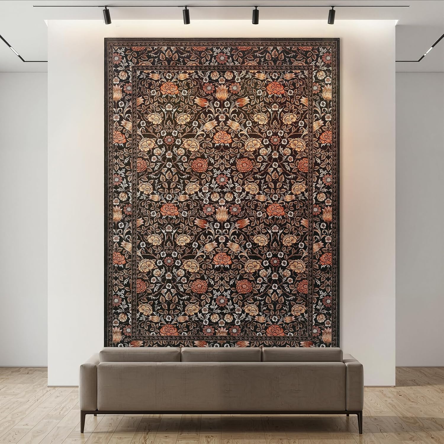 Thumbnail 2 de GarveeHome Brown Vintage Floral 8x10 Rug