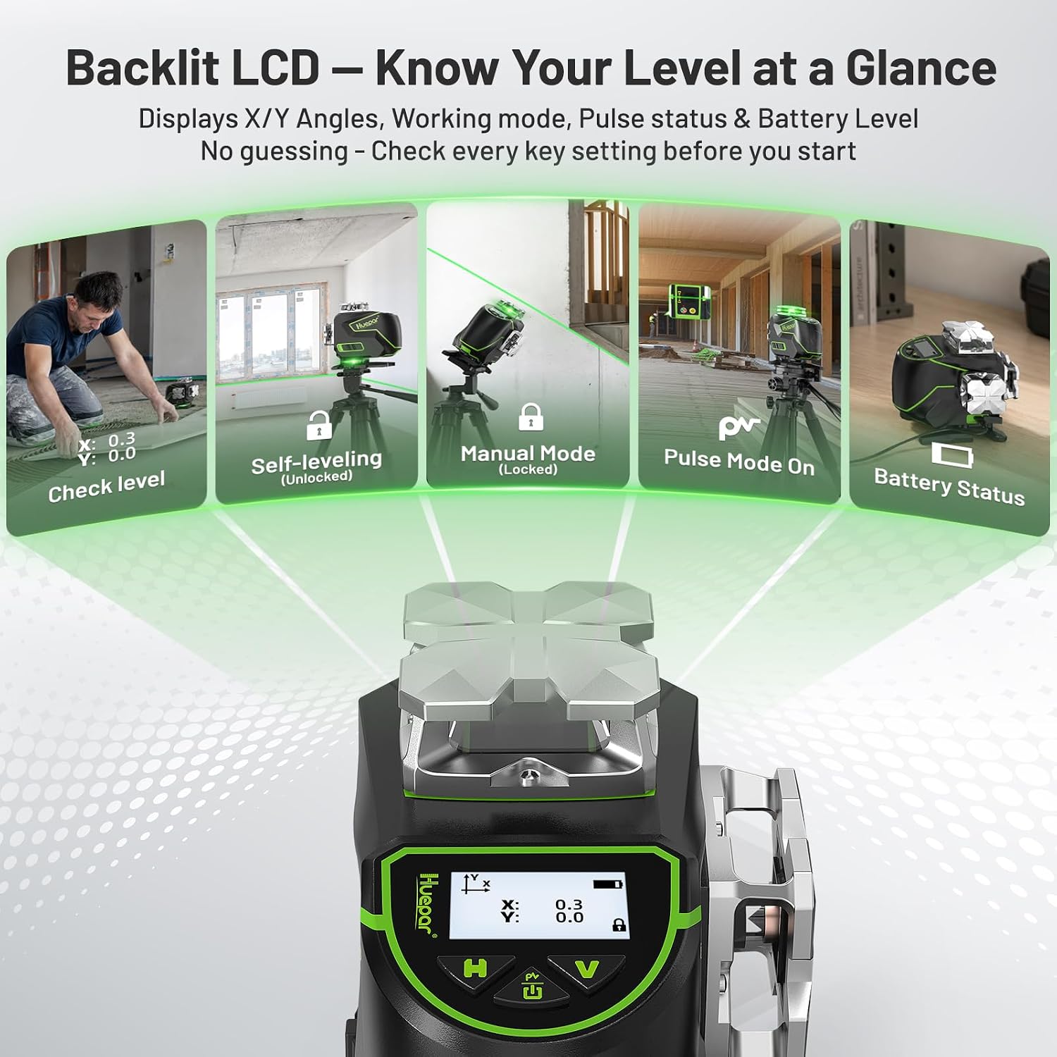 Detalle de Huepar 360° Laser Level S04CG