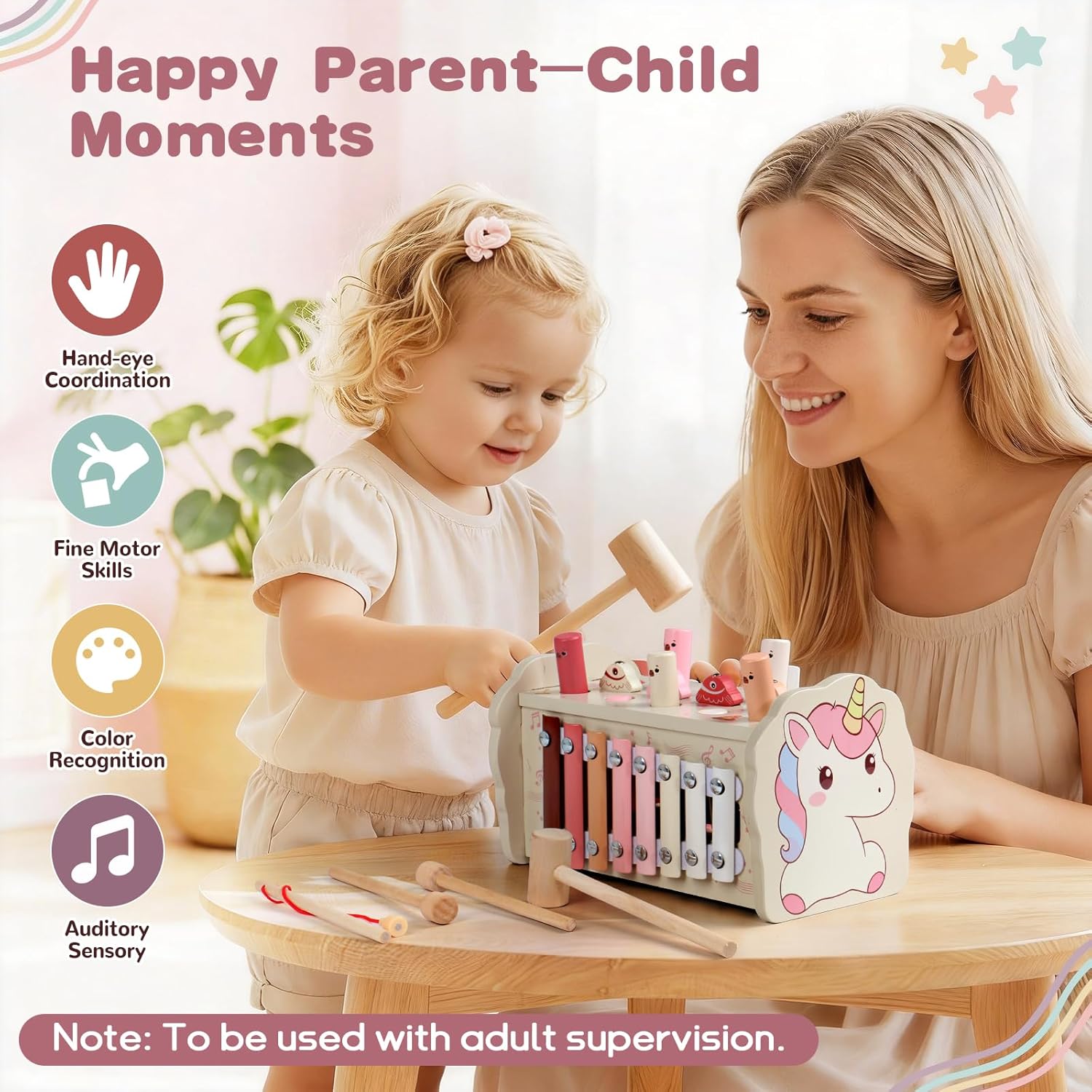 Detalle de Fajiabao 4‑in‑1 Montessori Wooden Toy for 12–18 Months