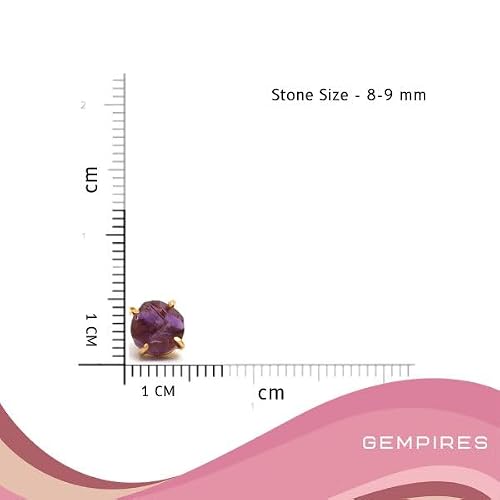Detalle de GEMPIRES NATURE’S TREASURE Natural Raw Amethyst Stud Earrings for Women