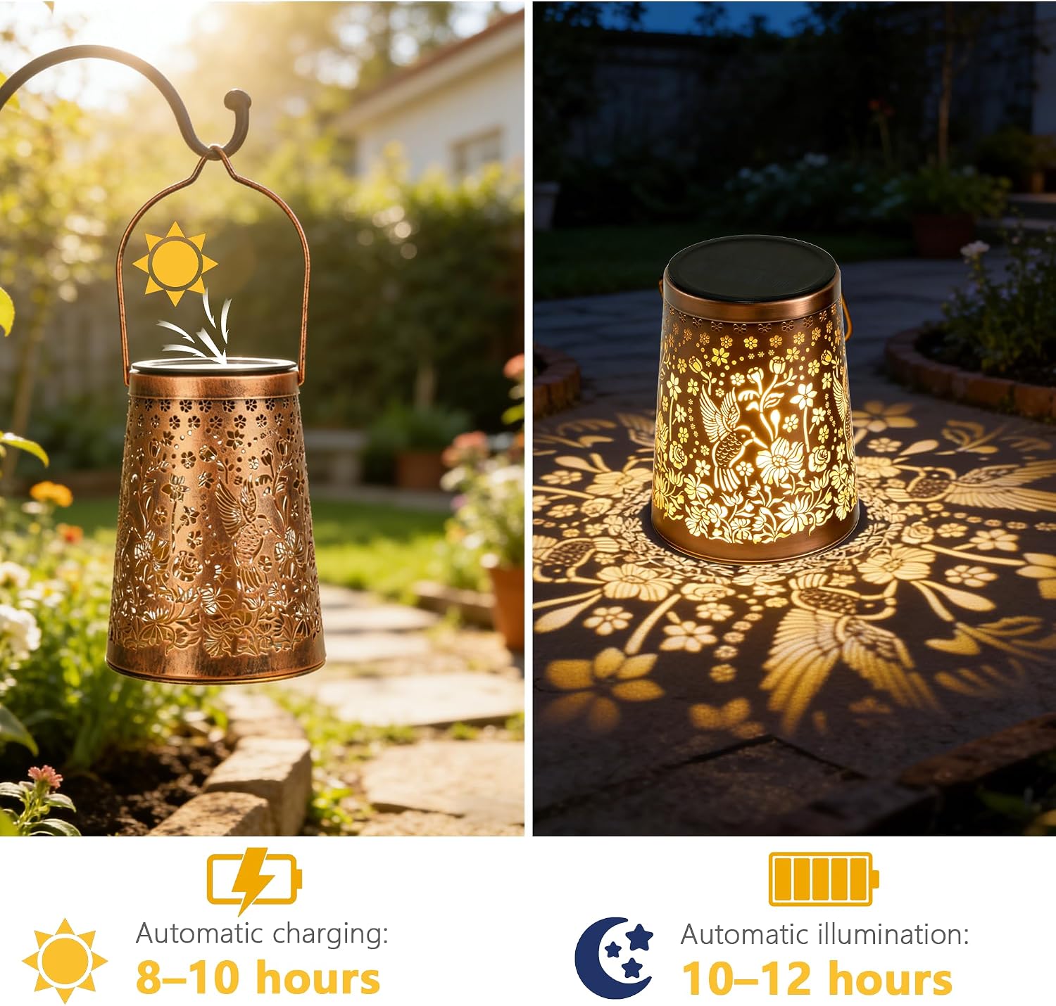 Thumbnail 1 de Solar Lanterns for Outside 4 Pack: Butterfly Garden Lights for Patio, IP65 Waterproof Outdoor Decor