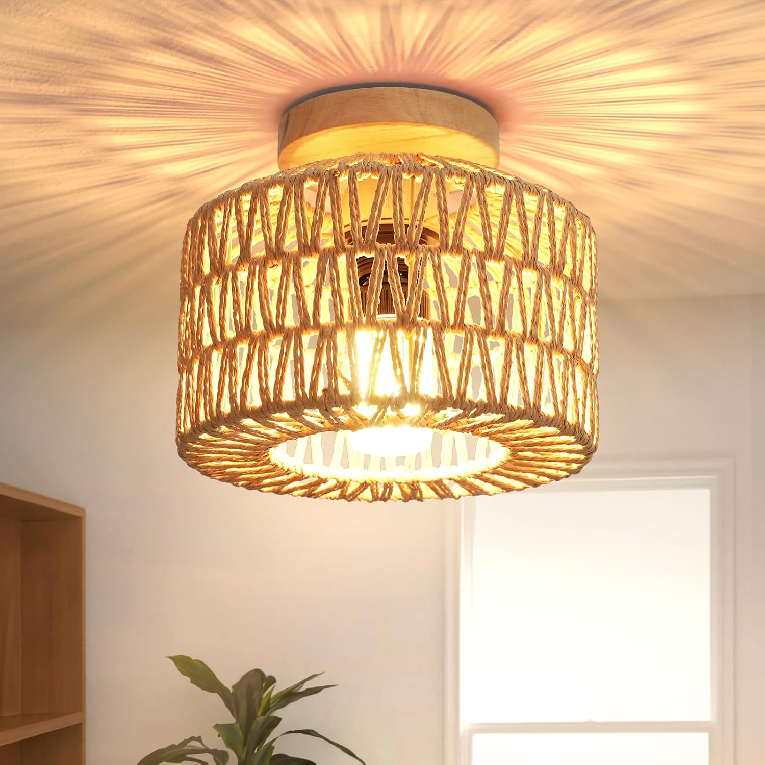 Detalle de FRIDEKO HOME Deckenlampe Boho 3-flammig