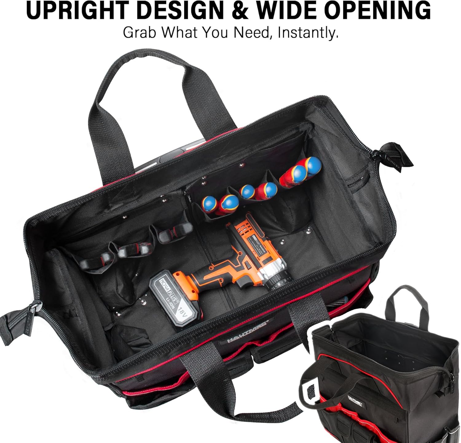 Thumbnail 3 de HAUTMEC 18" Rolling Tool Bag with Wheels (HTTBM25004)