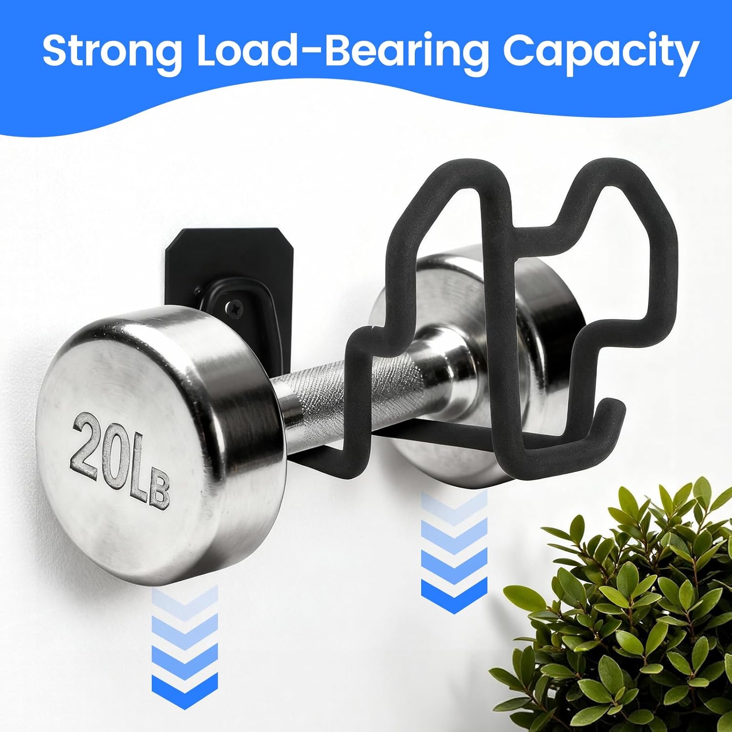 Thumbnail 2 de Tesmotor Heavy Duty Iron Garden Hose Holder – Wall Mounted, Matte Coating, Durable Metal Bracket for Outdoor and Garage