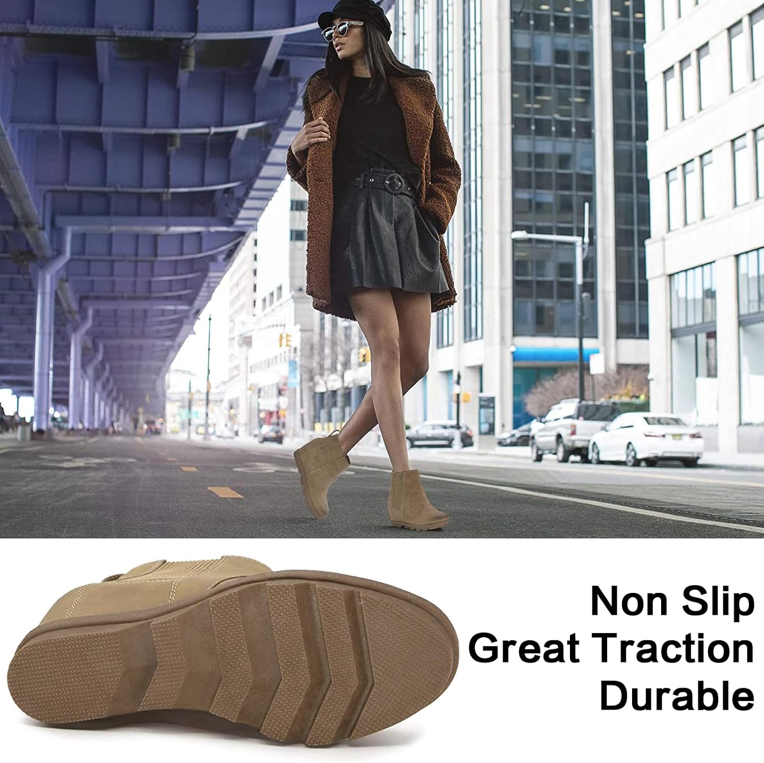 Thumbnail 1 de Athlefit Women's Wedge Boots Comfortable Ankle Booties