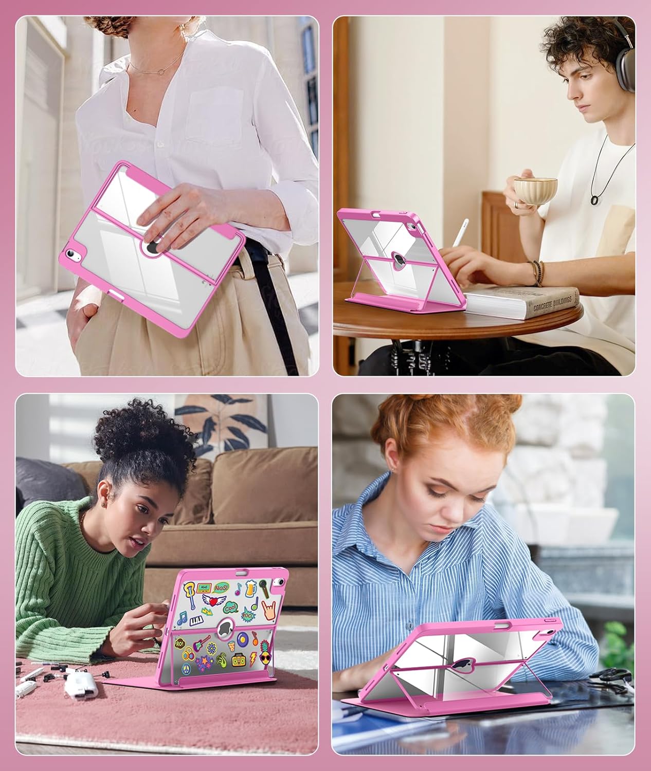 Thumbnail 6 de MoKo iPad Air 13-Inch Case (M4/M3/M2) with Screen Protector & Pencil Holder — Peony
