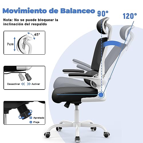 Detalle 1 de naspaluro Silla de Oficina Ergonómica con Reposabrazos