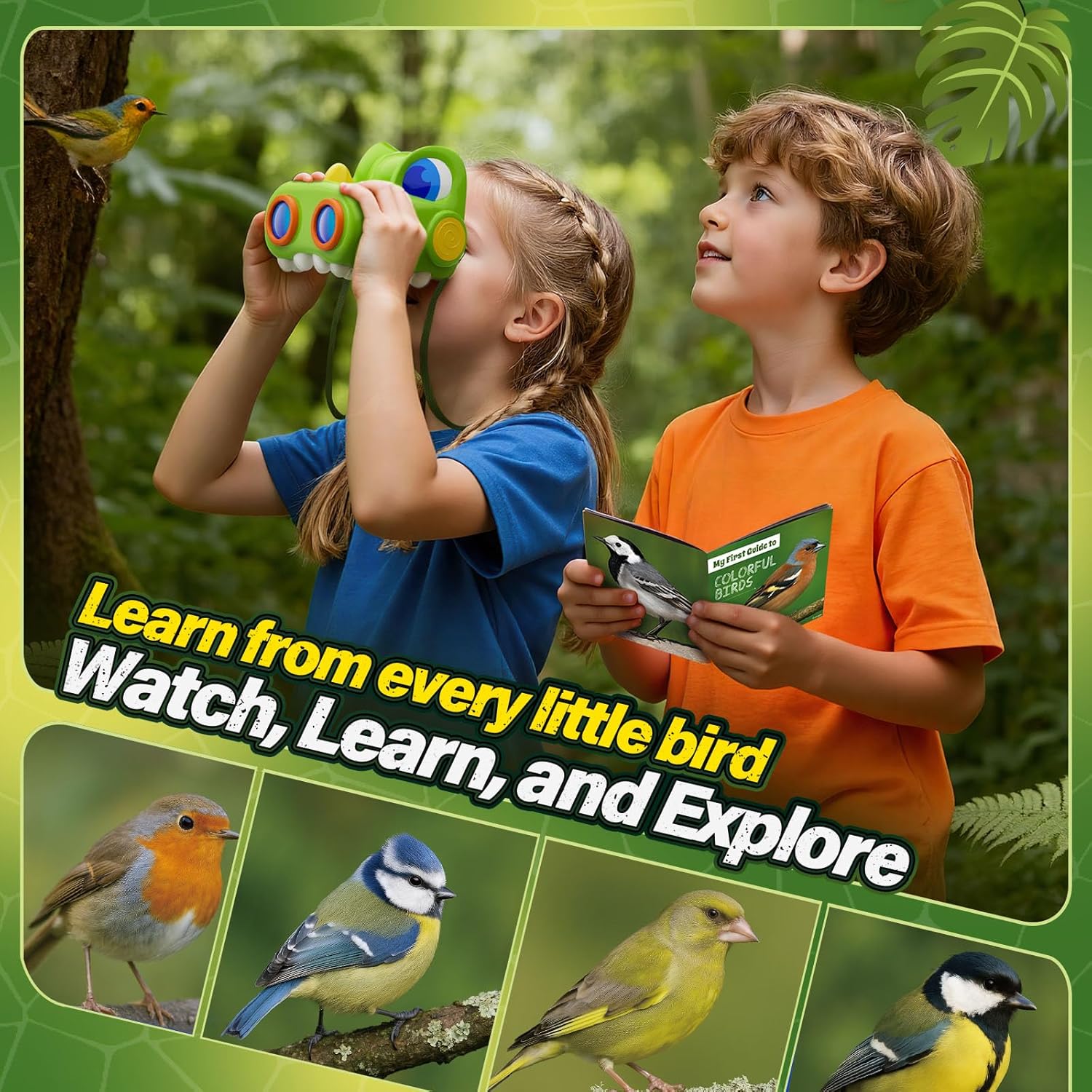 Thumbnail 2 de Kids Dinosaur Binoculars Age 3–10 with Compass