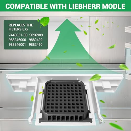 Thumbnail 6 de Lot de 4 filtres à charbon actif Fresh Air pour Liebherr – compatible 9096989, 988246000, 988246001, 9882429, 9882460