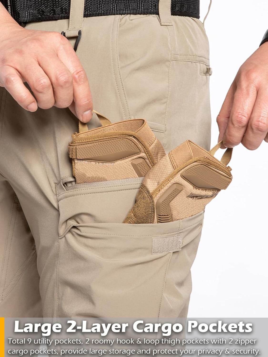 Thumbnail 4 de CARWORNIC Men’s Quick Dry Tactical Hiking Pants with Water-Resistant Fabric and 9 Pockets