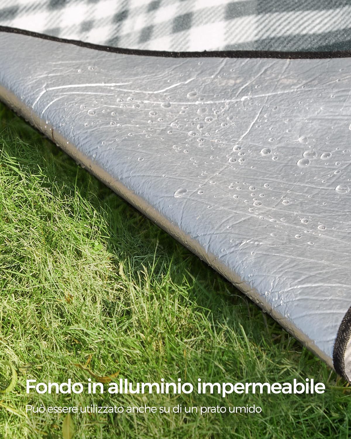 Detalle de SONGMICS Coperta Picnic 200x200 cm GCM61GW: grande, comoda e impermeabile