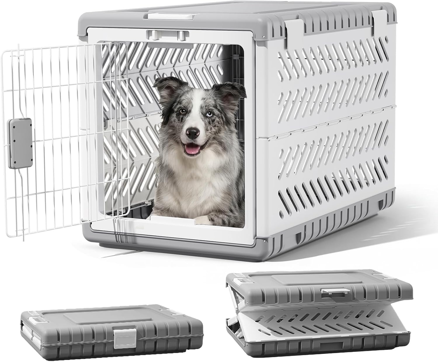 Gardner Pet Faltbare Hundetransportbox Acryl 92x58x66 cm – Weiß, sicher, flexibel