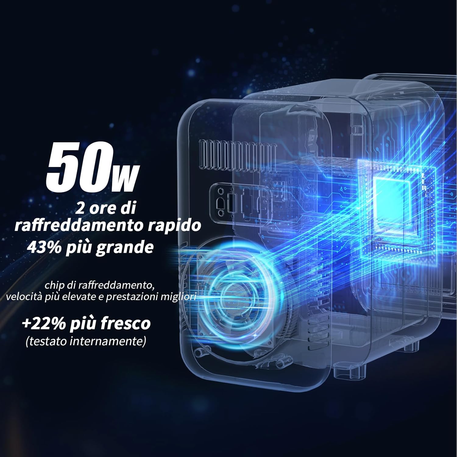 Thumbnail 5 de YASHE Mini frigo da 6 litri/8 lattine 220-240 V AC/DC – frigorifero termoelettrico portatile, blu