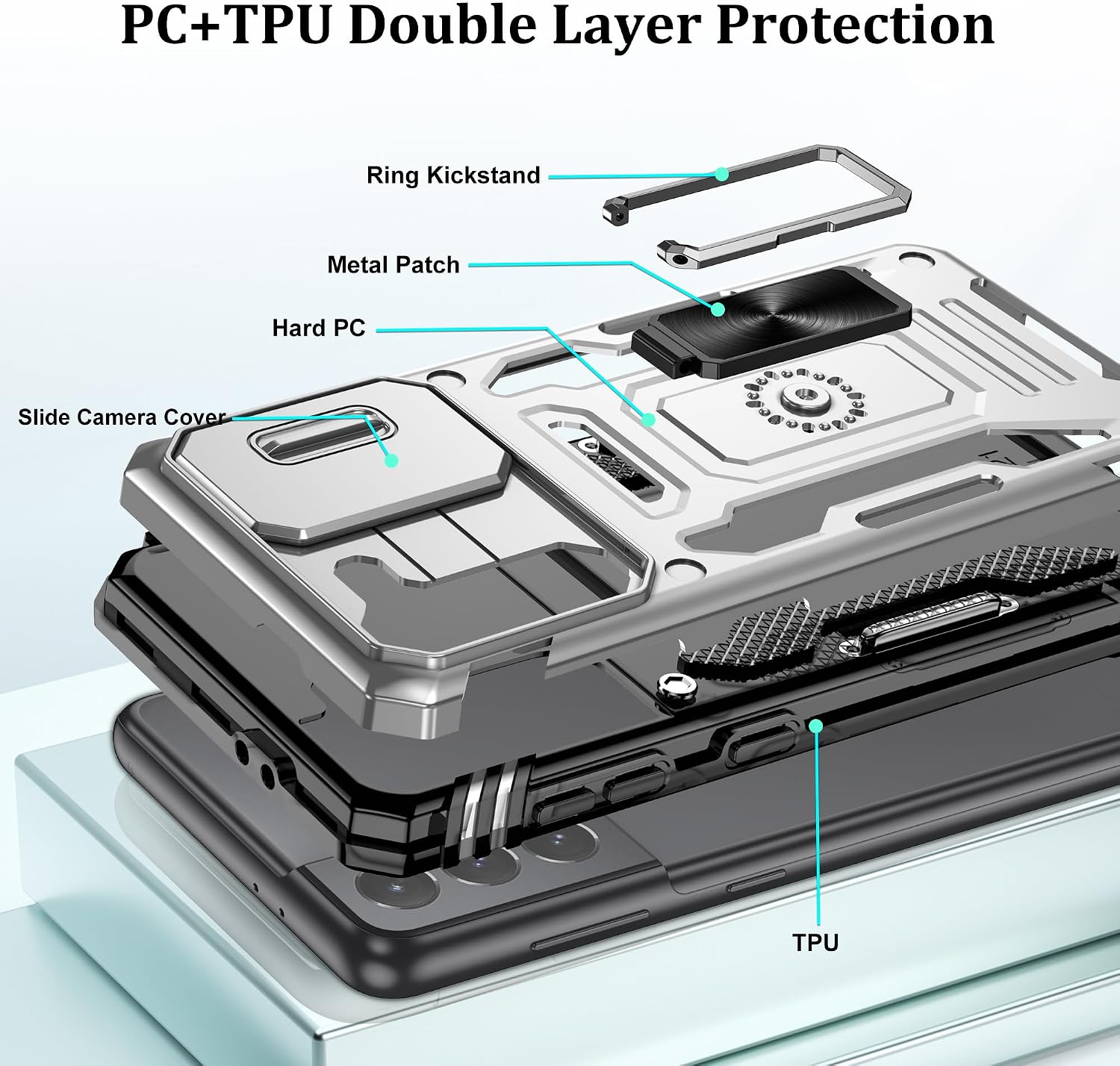 Detalle 2 de Jshru Samsung S21 case with screen protector