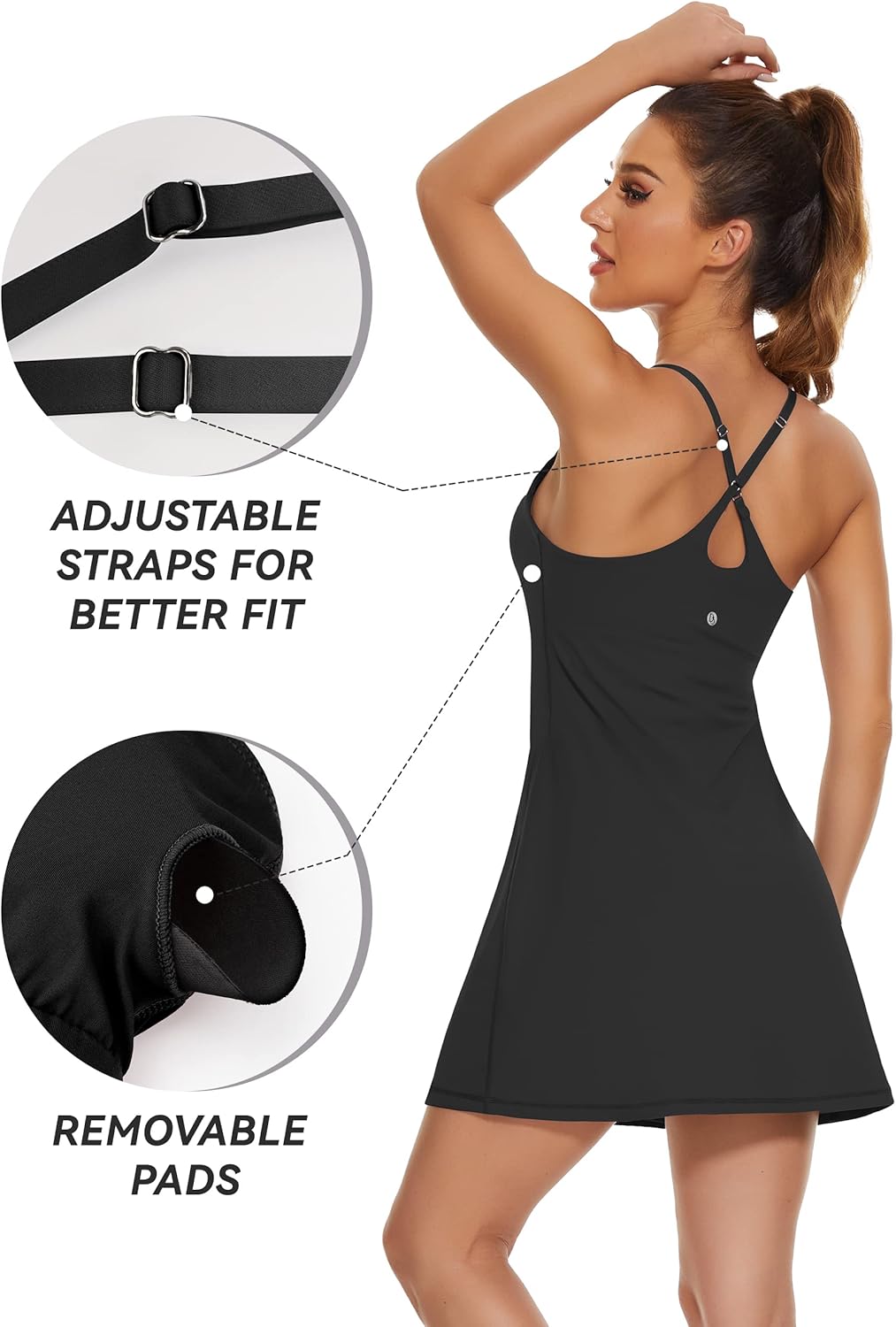 Thumbnail 2 de Desol Women's Tennis Dress: 2-in-1 Golf Workout Dress with Built-in Bra & Short Pockets