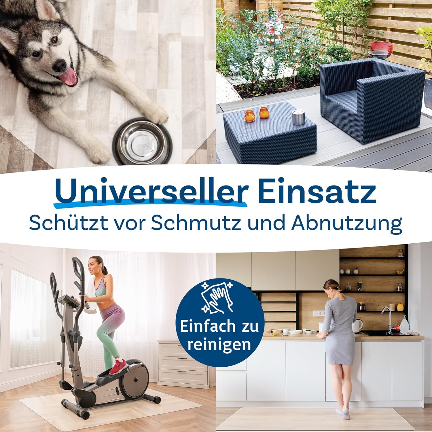 Thumbnail 5 de Floordirekt Bodenschutzmatte 114 × 180 cm – Kratzfest, rutschfest, milchweiß