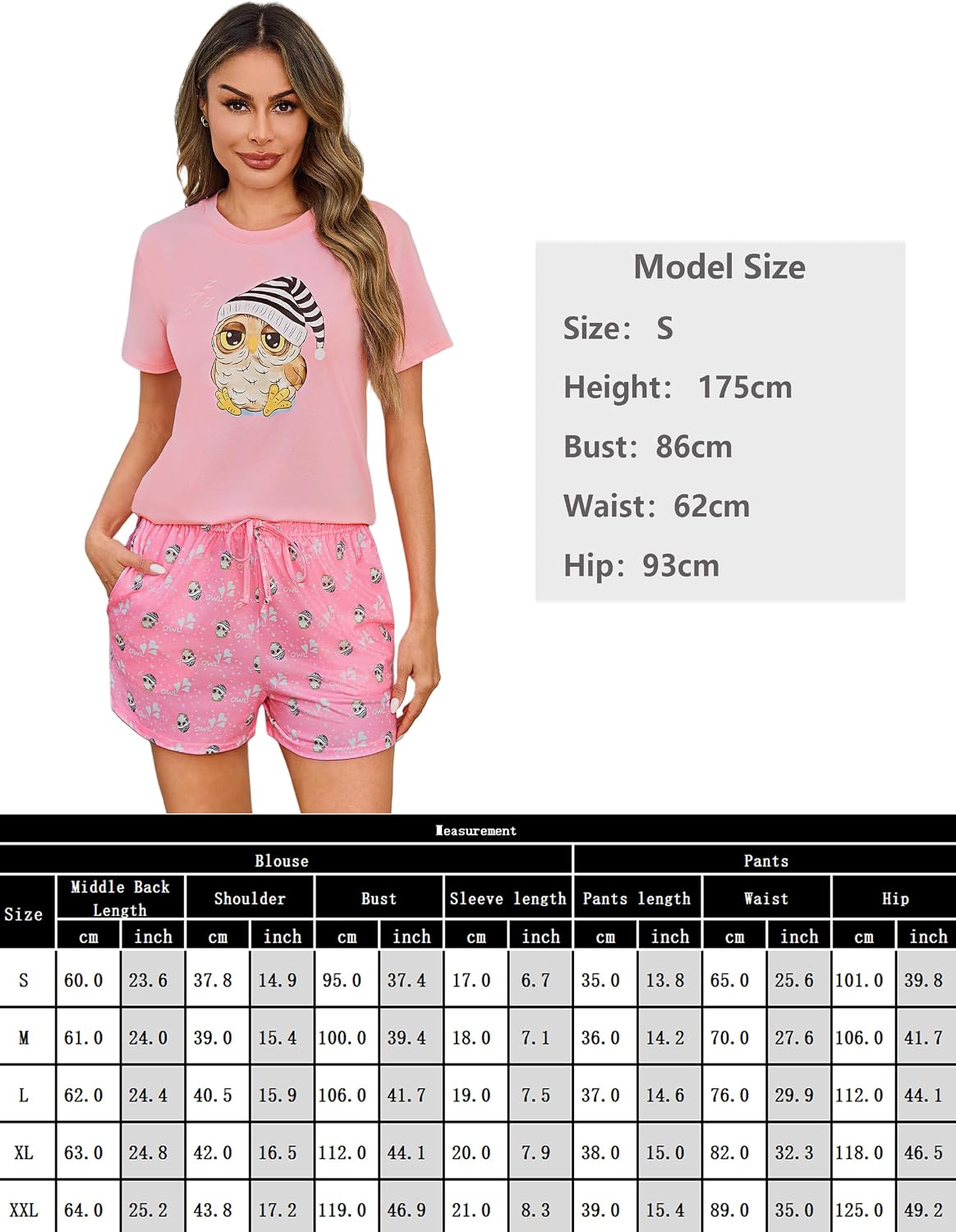 Detalle 2 de Demegimi Women's Pyjamas Short Cotton Shorty Two Piece Sleepwear Set