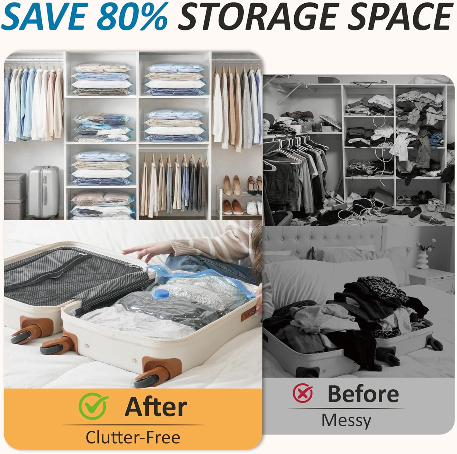 Thumbnail 3 de 20-Pack Vacuum Storage Bags — Space Saver for Bedding