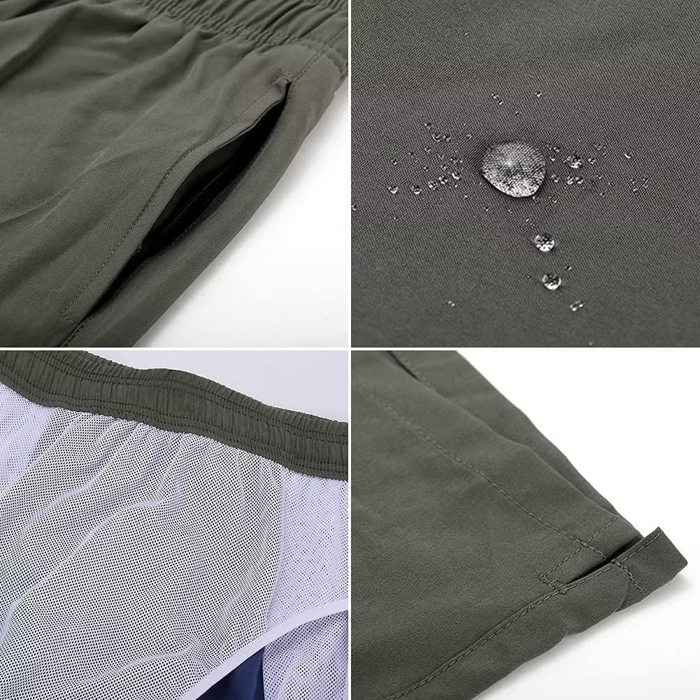 Detalle 2 de YuKaiChen Men’s Quick-Dry Swim Shorts with Mesh Lining and Zipper Pockets