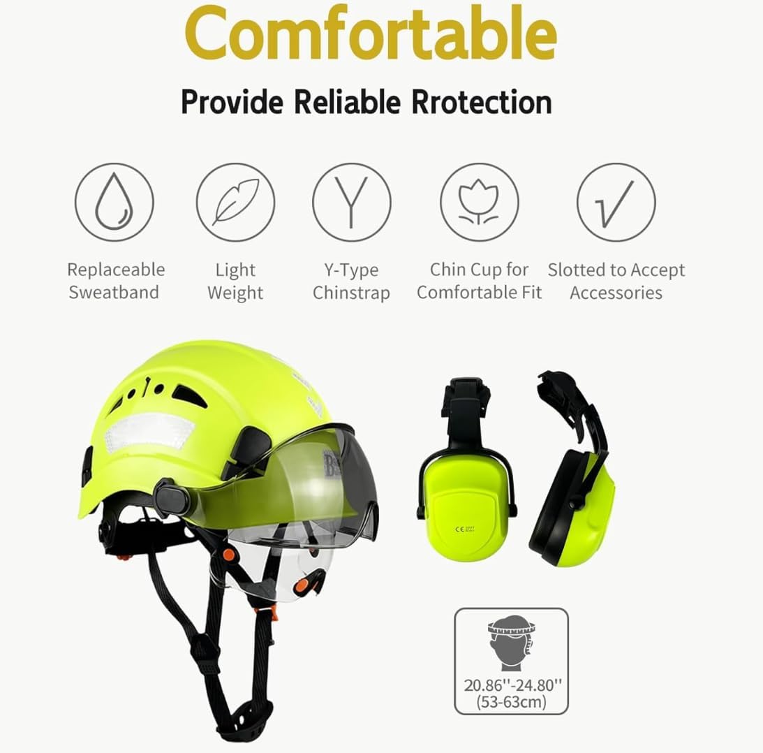 Detalle de HaoYiShang safety helmet with visor 53-63cm