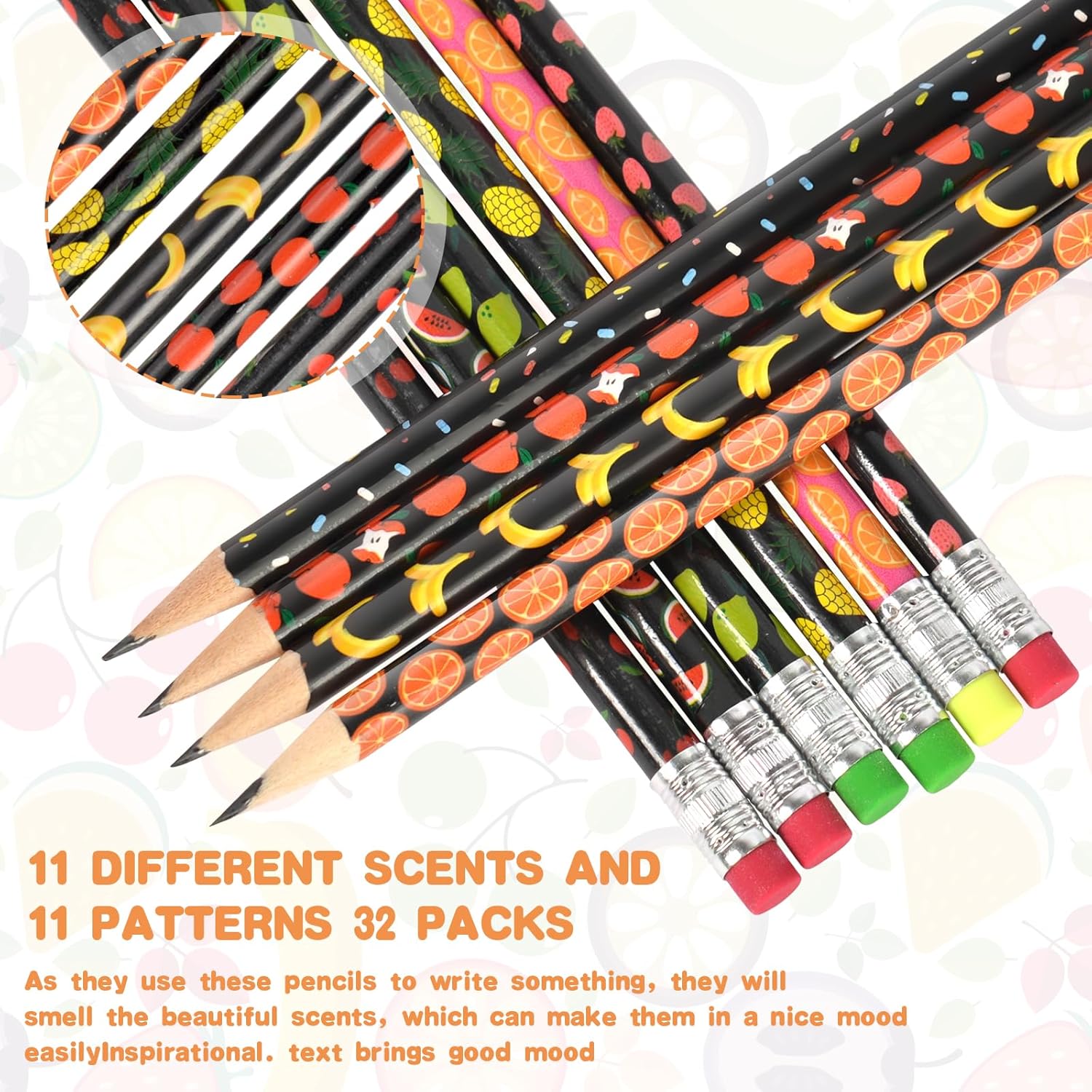 Thumbnail 4 de Vicloon Scented Pencils – 32-Pack Cylindrical Wood HB Pencils with Fruit Scents