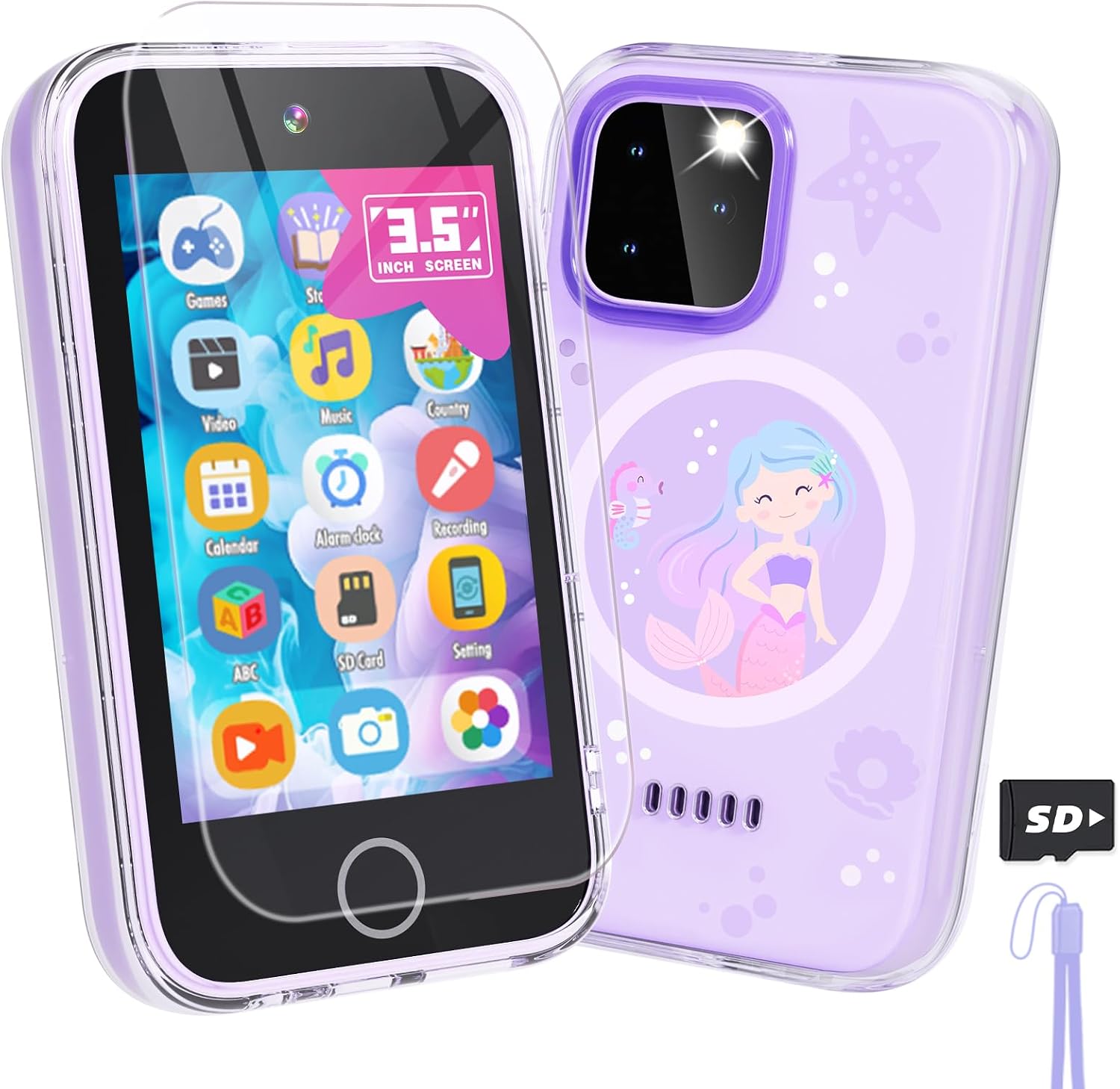 Detalle de Dylanto TP2 Kids Phone Toy, 3.5-Inch Touchscreen, Dual Cameras, Purple