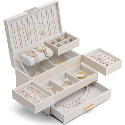 Detalle de VLANDO Jewellery Box: 2-Tier Organiser with Retractable Tray