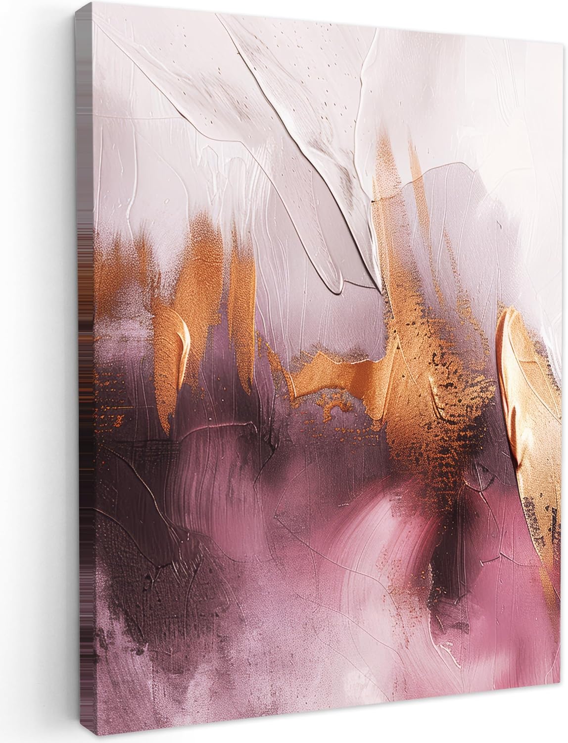 Detalle de MuchoWow© canvasdoek 50 x 70 cm met abstracte aquarel in goud en roze