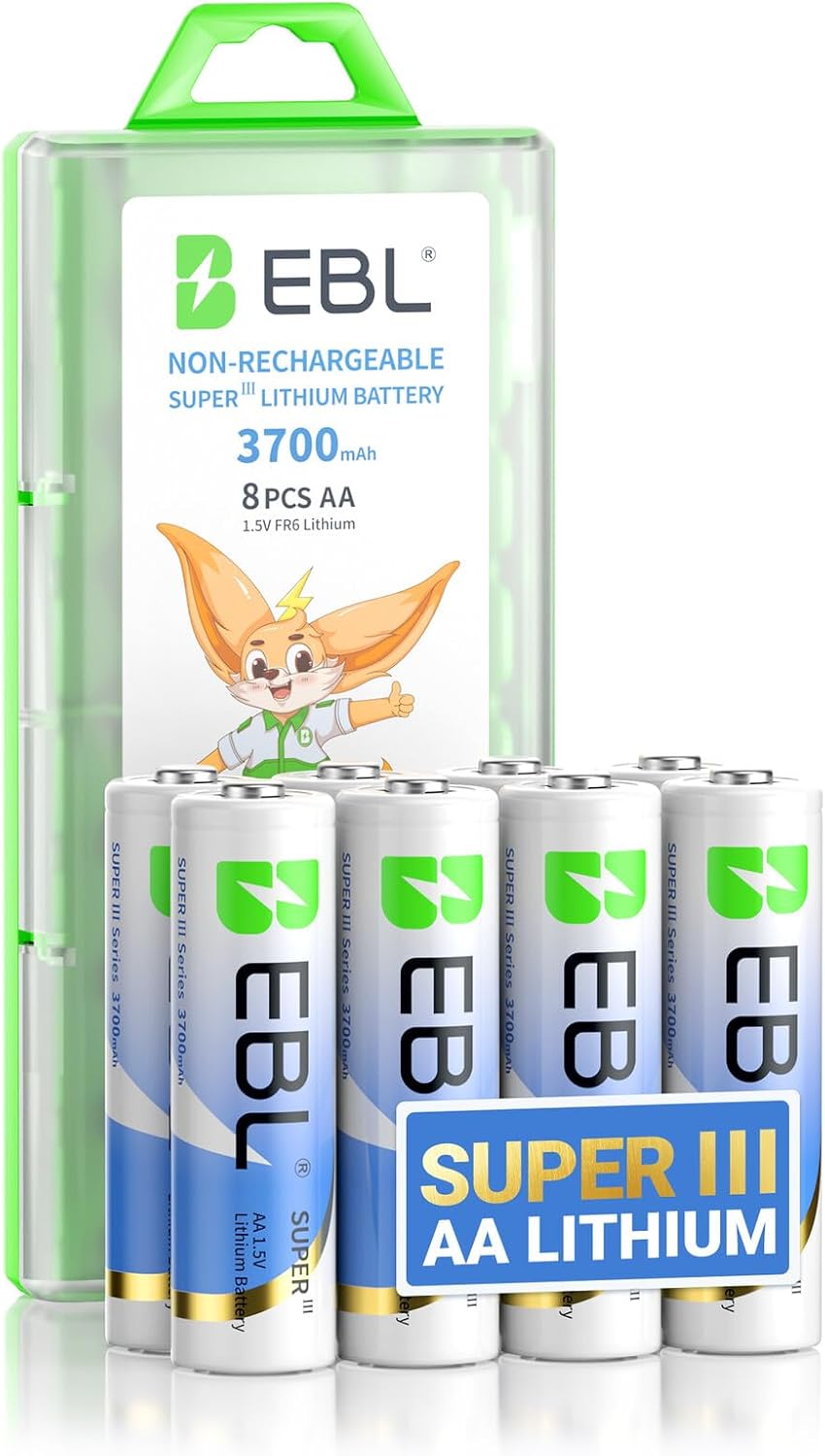 Detalle de EBL AA Lithium 3700mAh 8er-Pack