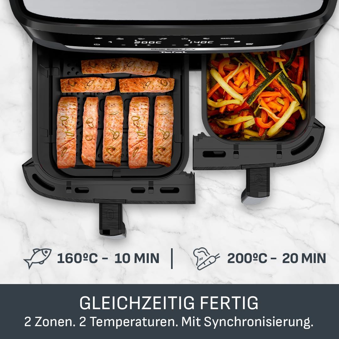 Detalle 2 de Tefal Dual Easy Fry Heißluftfritteuse 8,3 L 🍟