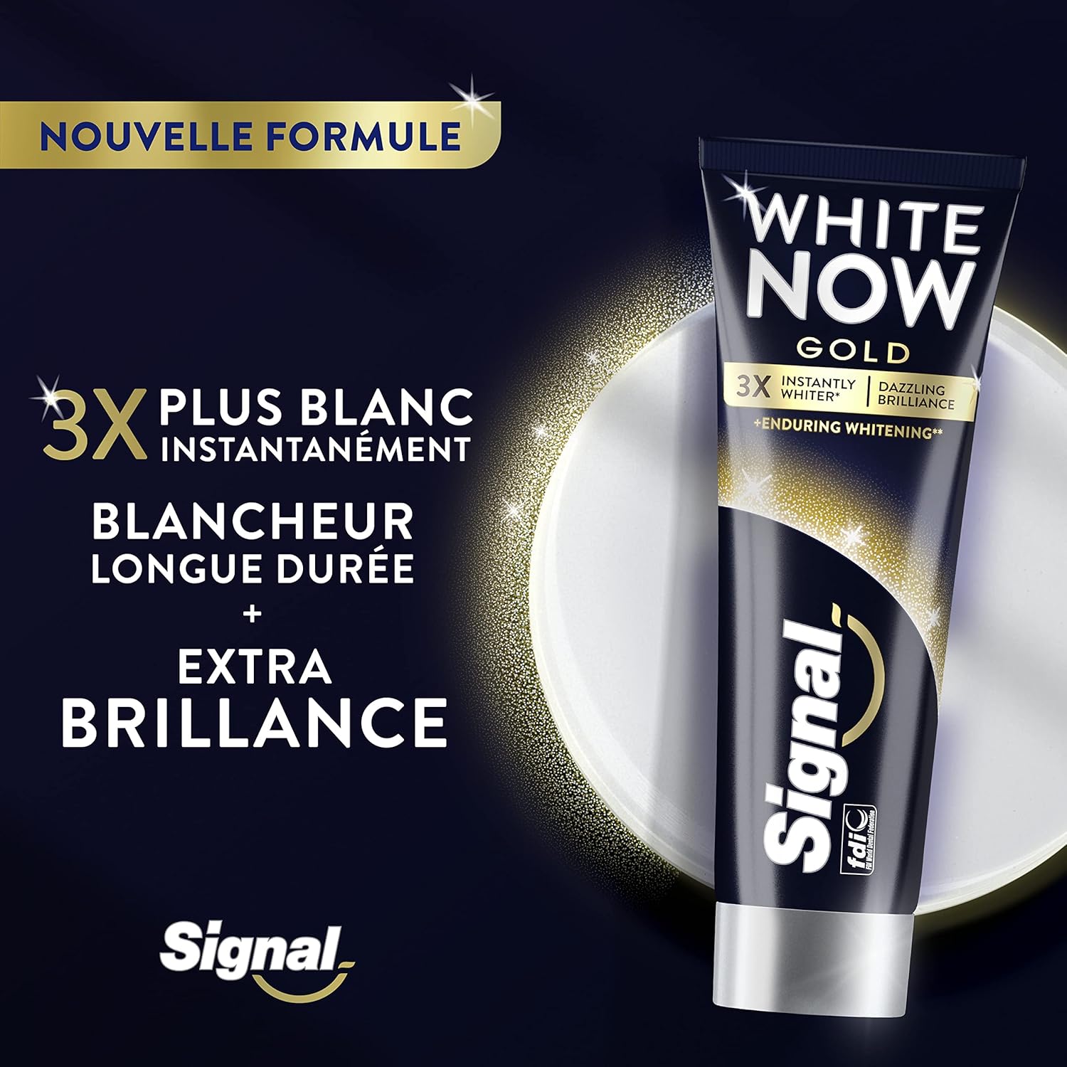 Thumbnail 3 de SIGNAL White Now Gold Blancheur – Dentifrice 3x75 ml pour un sourire plus blanc dès le premier brossage