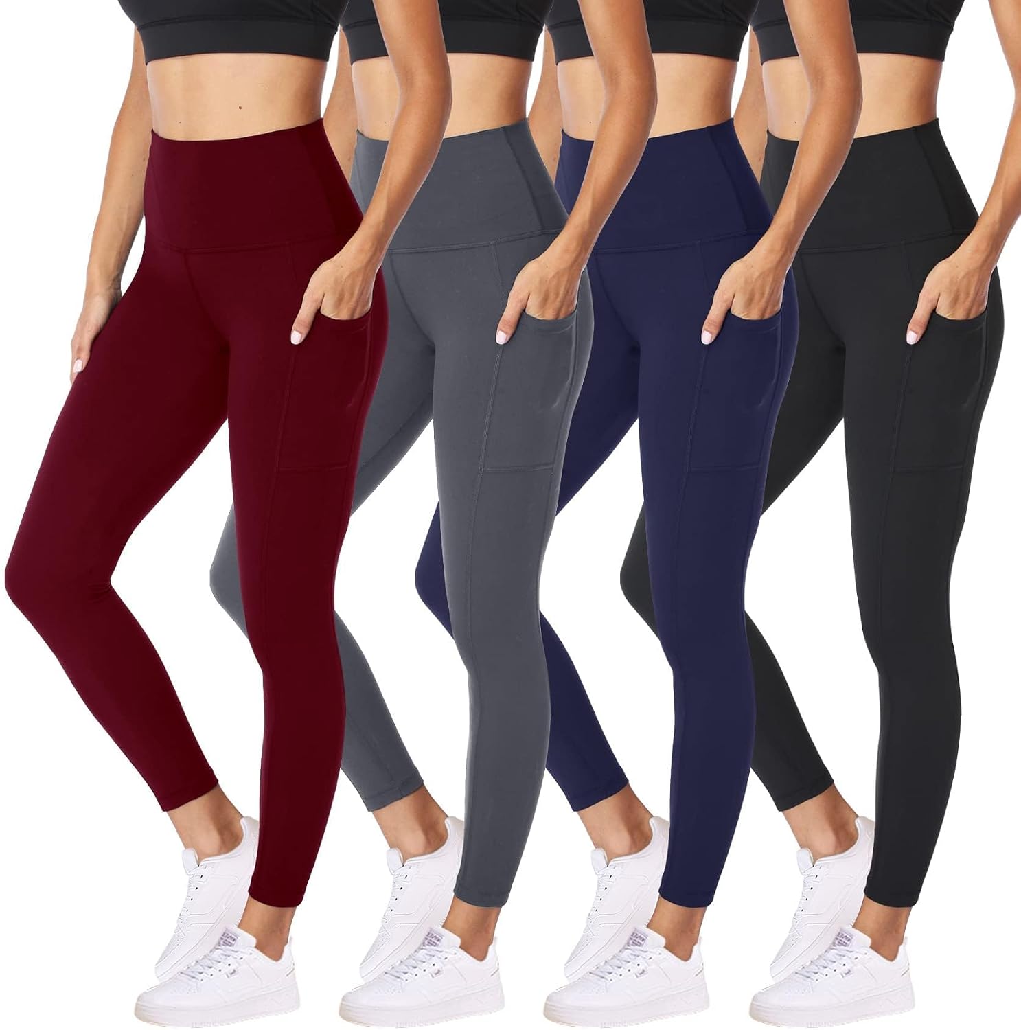 Detalle de NexiEpoch Leggings for Women 4-Pack High Waisted