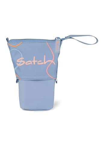 Detalle 2 de Satch Pencil Slider extra groß inkl. Trennfach – Sichtfenster, Stiftehalter, Geodreieck, Hellblau (Vivid Blue)
