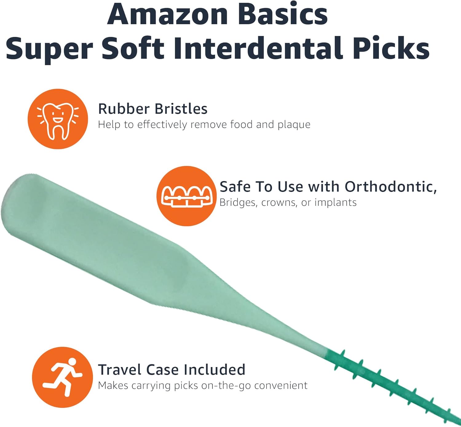 Thumbnail 2 de Amazon Basics Super Soft Interdental Picks (100 Count) with Travel Case