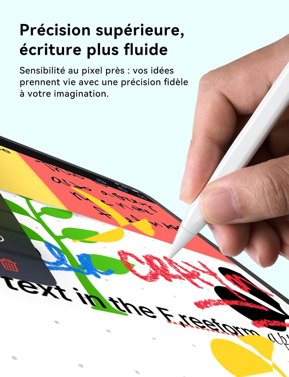 Detalle de Stylet HJCE USB‑C pour iPad compatible Apple Pencil (iPad 6 à 11, Air, Pro, Mini) — écriture précise et prêt à l’emploi