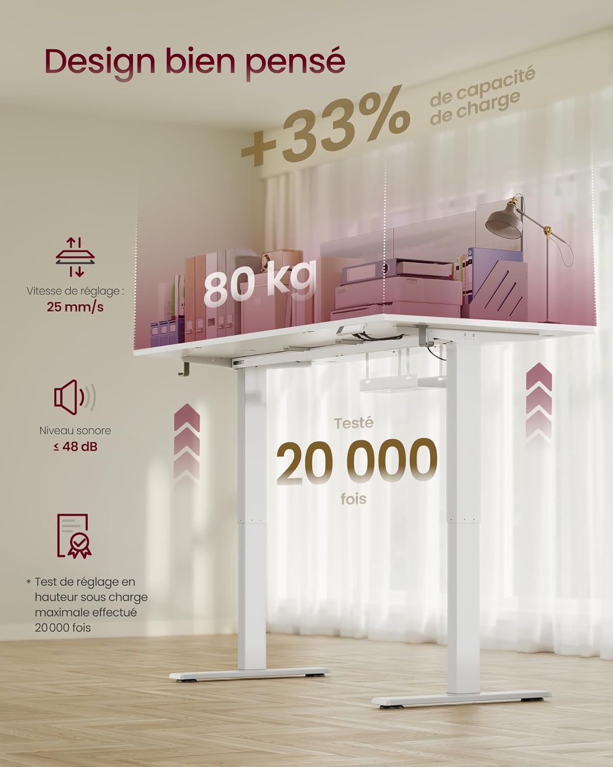 Thumbnail 6 de VASAGLE Bureau Électrique Réglable en Hauteur LSD146BZ02 📘