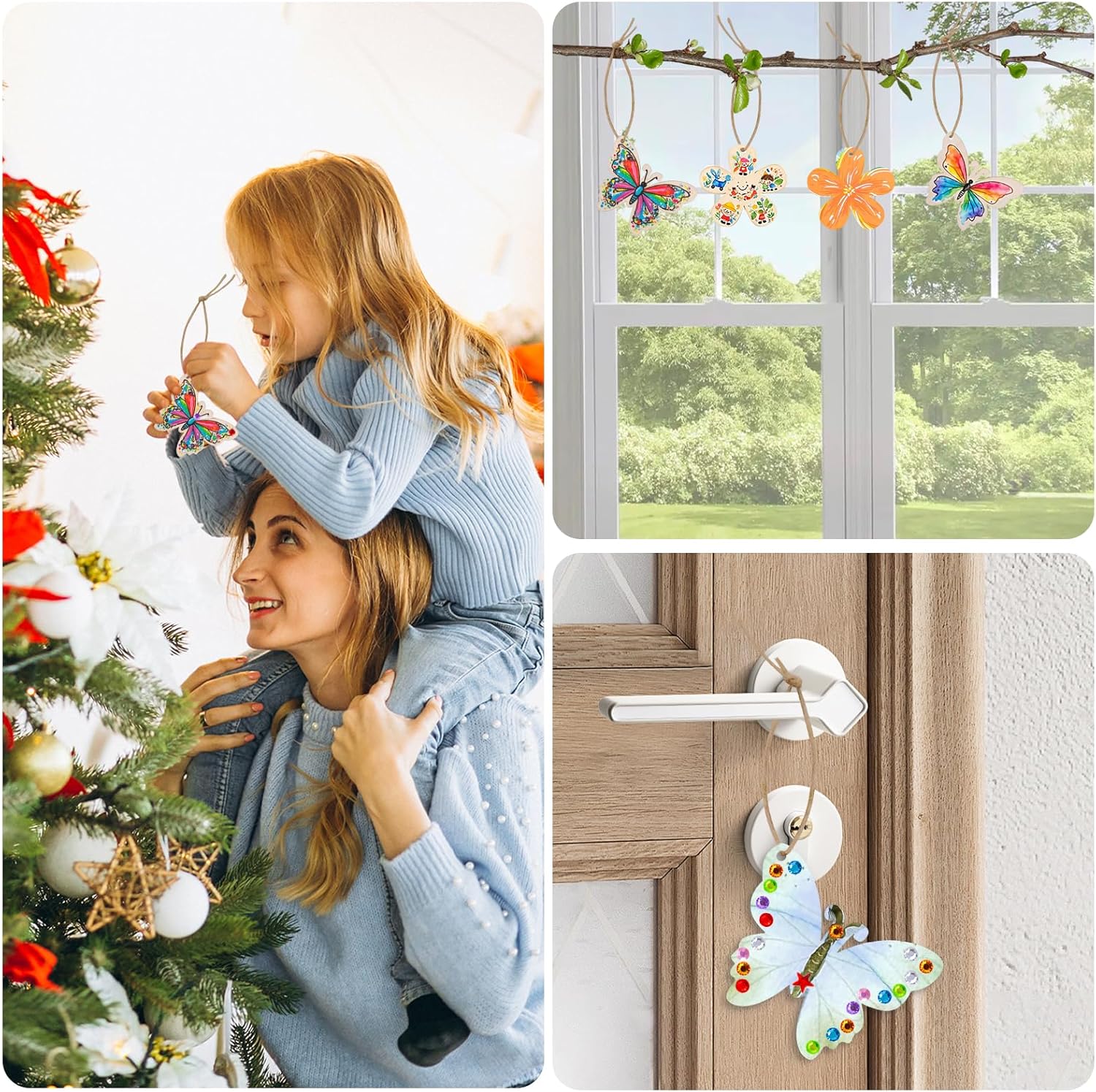 Thumbnail 6 de Griwuut 40-pack Wooden Butterflies & Flowers 🎨