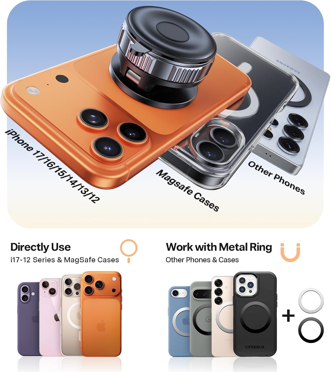 Thumbnail 6 de VICSEED Ultimate for MagSafe Car Mount: 98+ lbs Vacuum Suction, 360° Rotating Arm