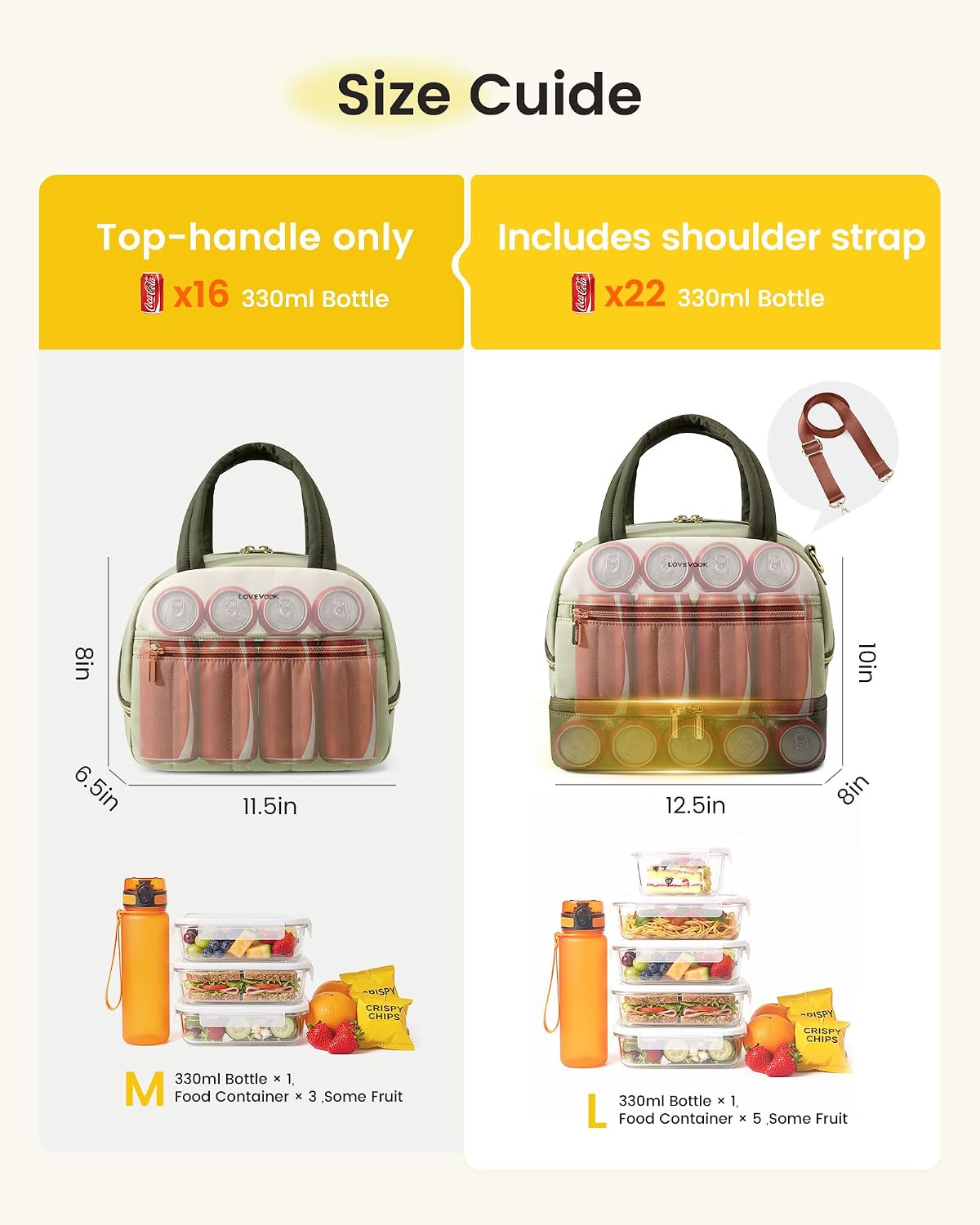 Detalle de LOVEVOOK Insulated Lunch Bag 22-can capacity