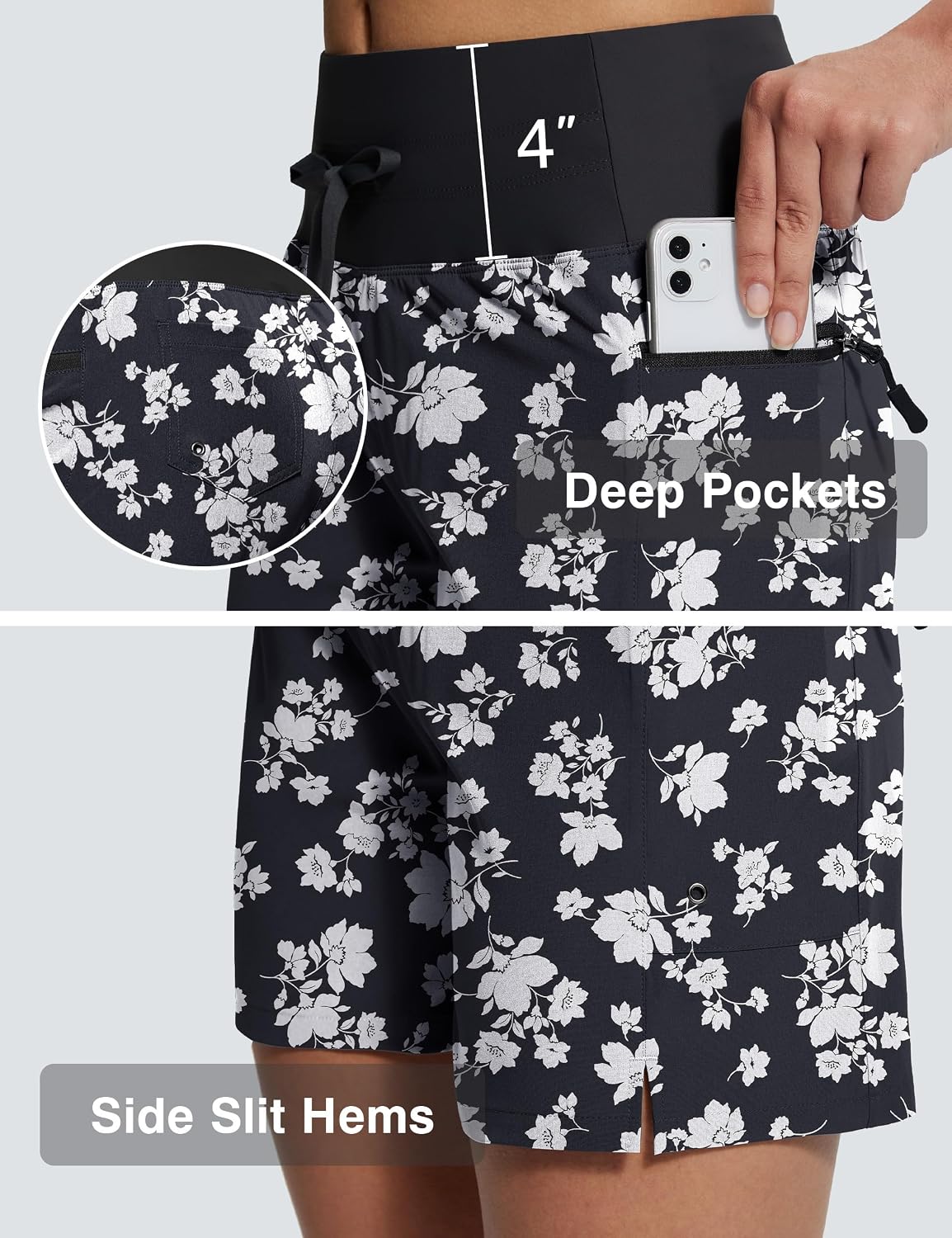 Thumbnail 6 de ISEEGZ Women’s 5"/9" High Waisted Swim Board Shorts (Quick-Dry, UPF 50+, Liner + Zipper Pockets)