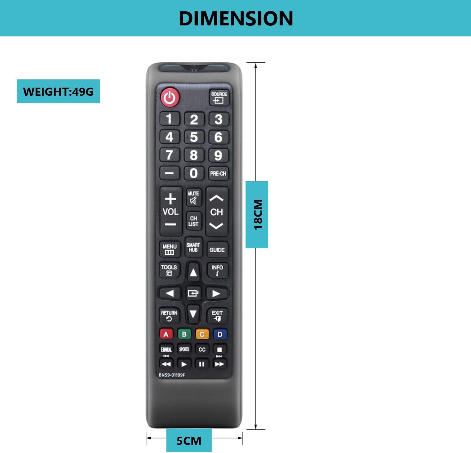 Thumbnail 4 de Remote Cover Case for Samsung TV Remote – Universal silicone sleeve with wrist strap and glow-in-the-dark (White)