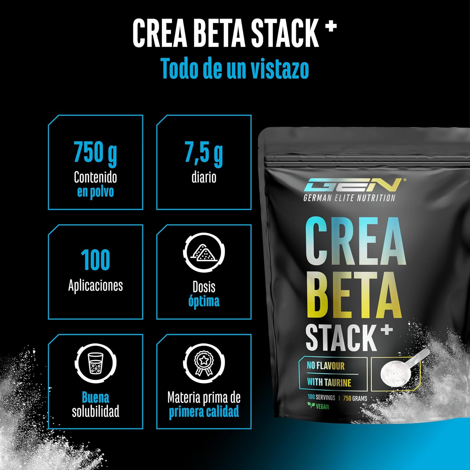 Thumbnail 1 de Creatin Beta Alanin Stack 750 g polvo