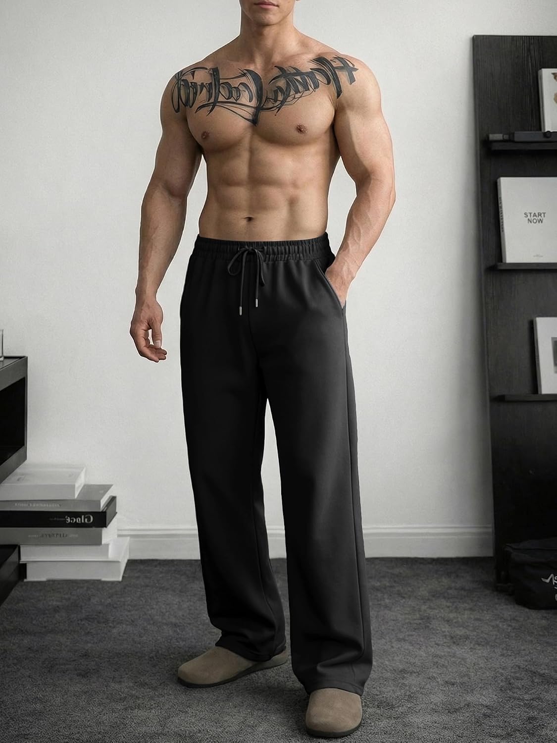 Detalle 2 de JMIERR Men's Baggy Wide Leg Pants