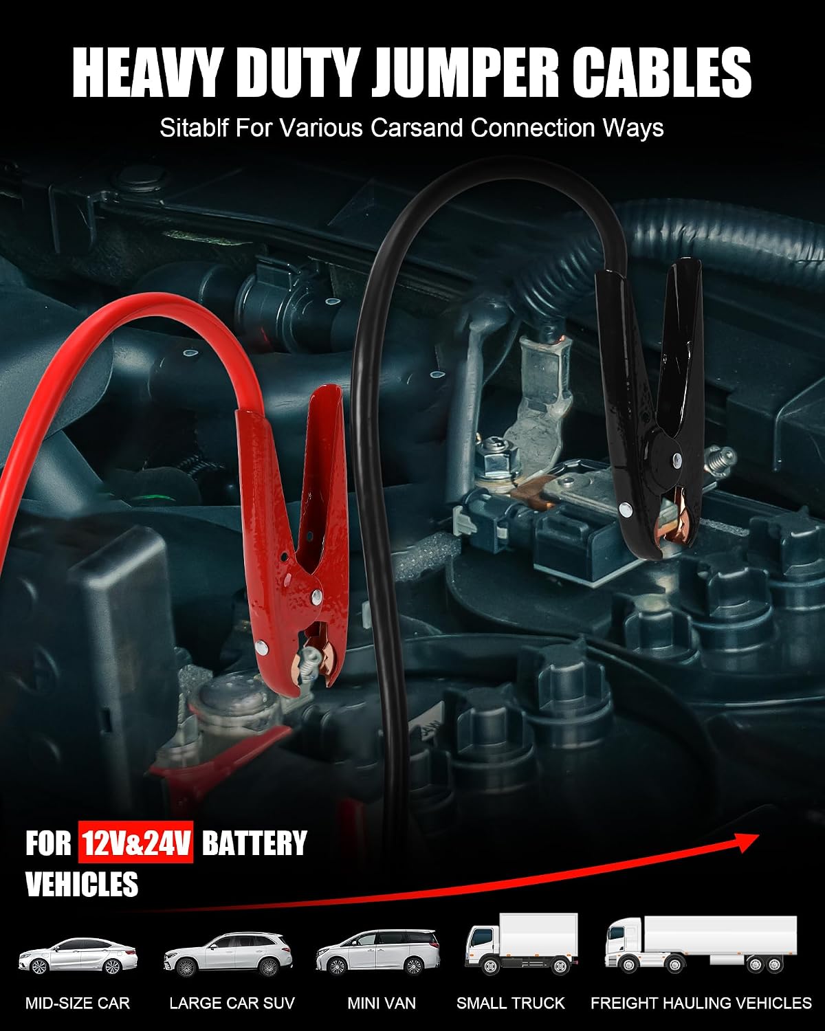 Detalle 2 de NOONE Heavy Duty Jumper Cables 25 ft
